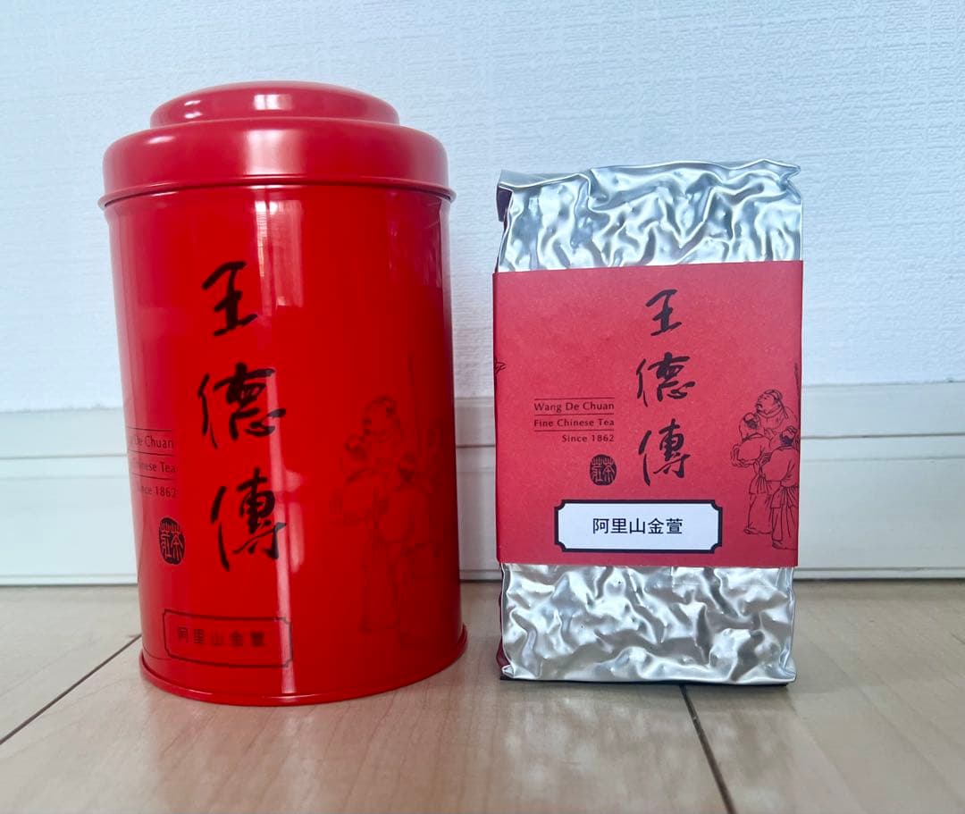 新品 台湾 王徳傅 阿里山金萱茶 烏龍茶150g 缶入り