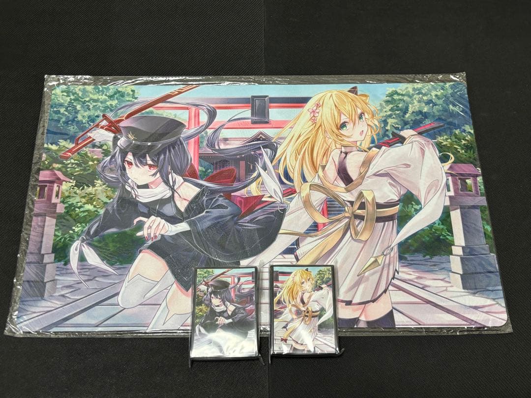 遊戯王 閃刀姫 レイ ロゼ スリーブ プレイマット 巫女 ミッドナイトブルー