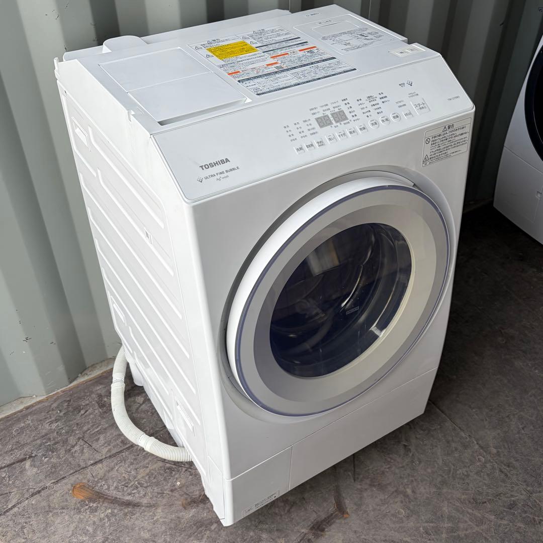 運搬取付無料！超美品グランホワイト純正東芝自動投入・速乾強力ドラム式洗濯乾燥機！