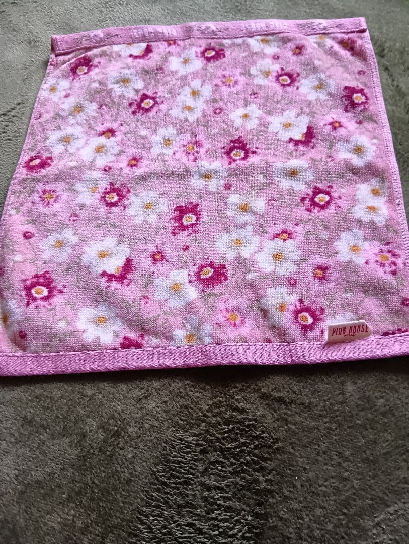 未使用　PINK HOUSE 花柄タオルハンカチ 5枚セット
