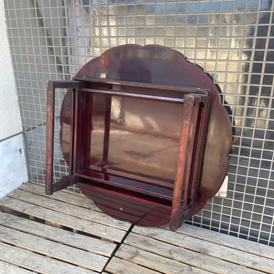 時代物 螺鈿細工 折りたたみちゃぶ台 インテリア 店舗什器 骨董品