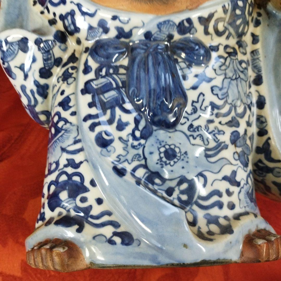 ★Oksana★ 九谷焼陶器 青手 珍品 布袋様 招福 高さ ３８ｃｍ
