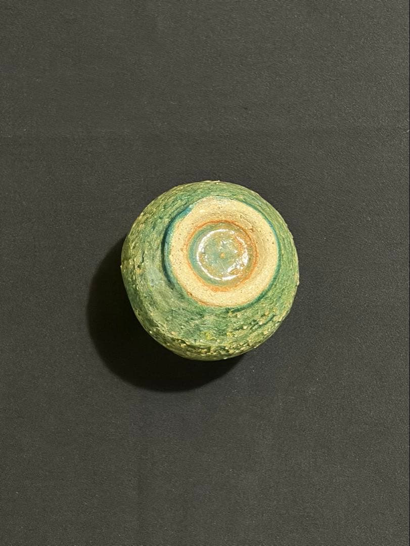 益子焼 掛花生 #か 青緑色 木箱付き　陶芸家　作陶家 掛け花生け　#か