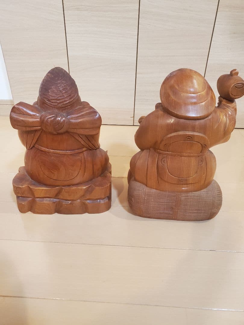 木彫り　恵比寿様　大黒様　縁起物　置物