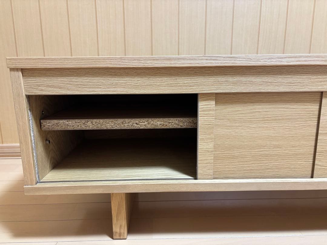 無印良品 オーク材AVラック 薄型(引戸)