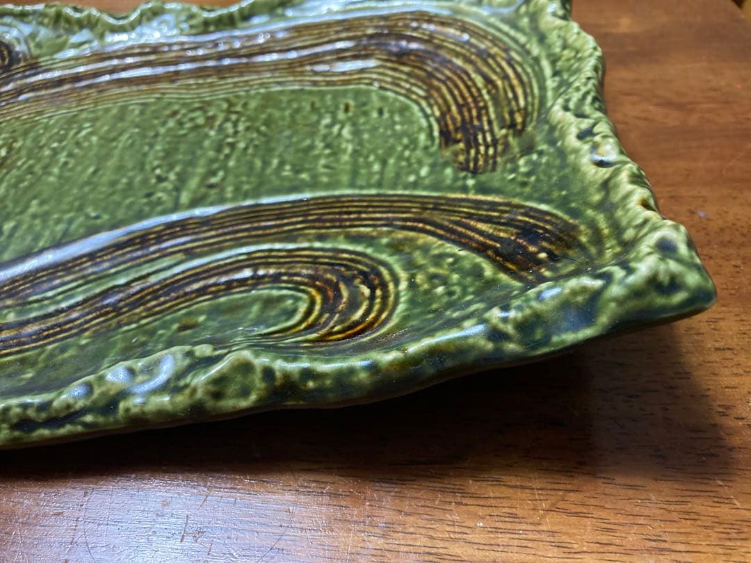 織部加飾盛皿　32cm x 19cm H 5cm 一点物