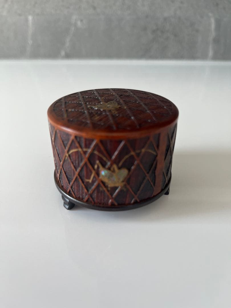 山中木製漆器　香合 螺鈿　鈴虫
