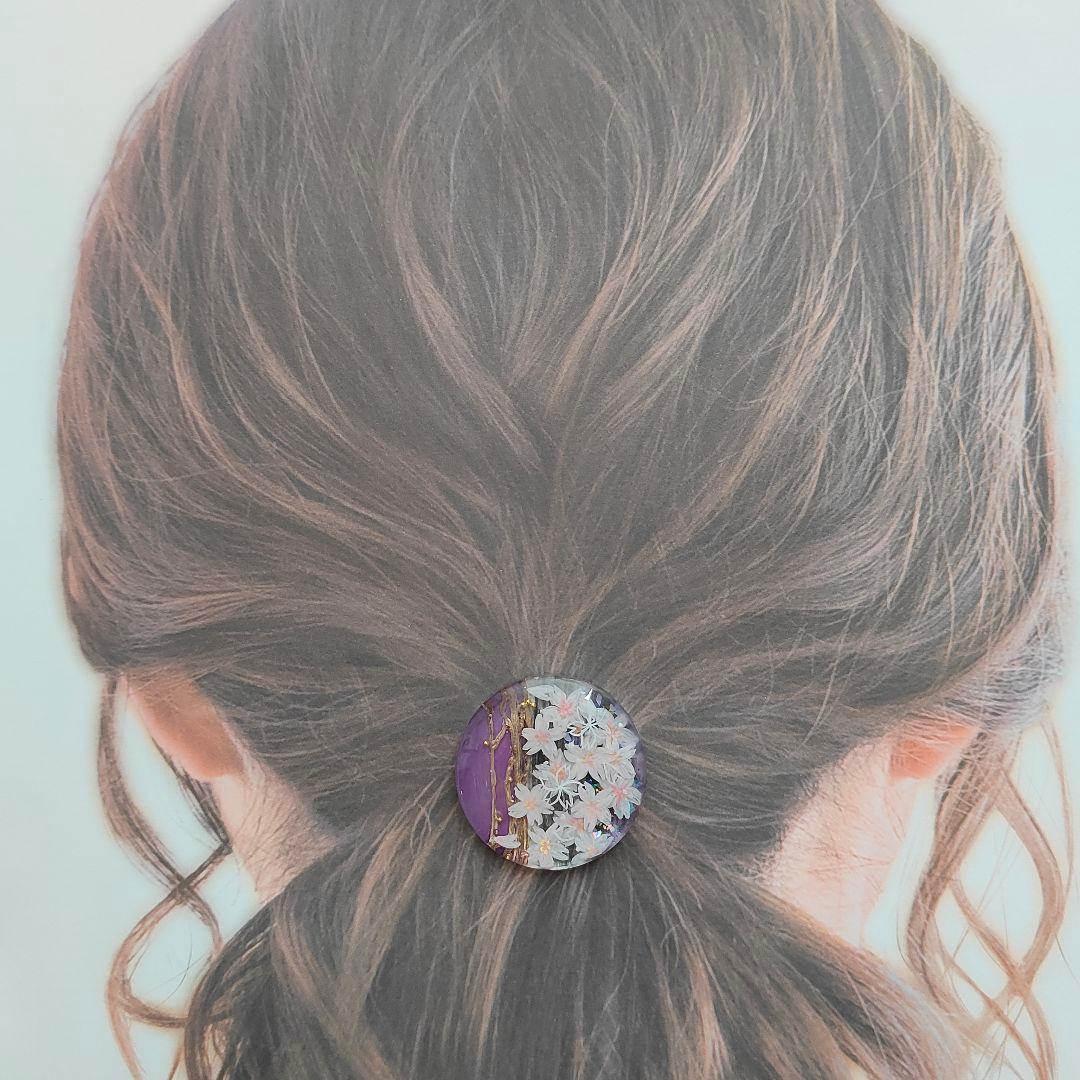 【735】ハンドメイド　レジン　ヘアゴム　ポニーフック