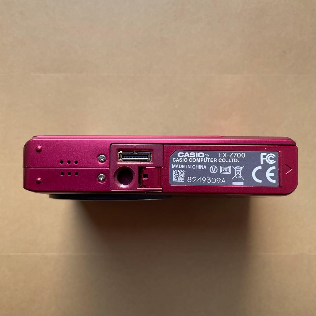 【動作OK】CASIO EXILIM EX-Z700 レッドコンパクトデジカメ