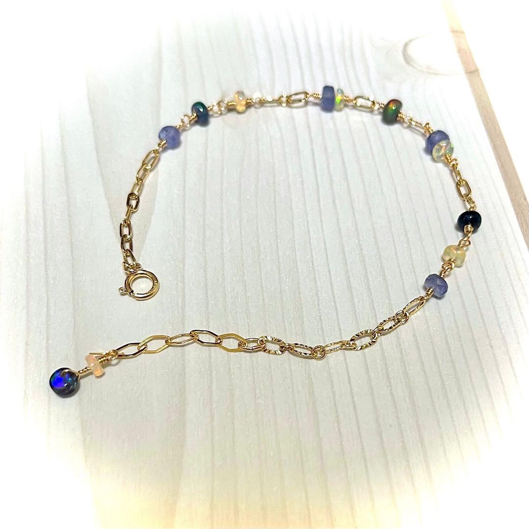 14kgf オパールとタンザナイトのブレスレット◝✩小粒♡