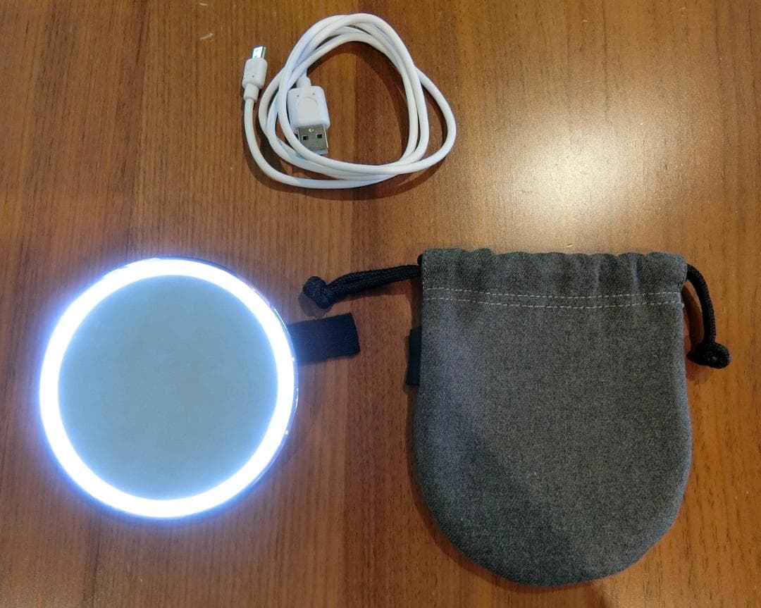 simplehuman センサー ミラー コンパクト LED手鏡 ローズゴールド