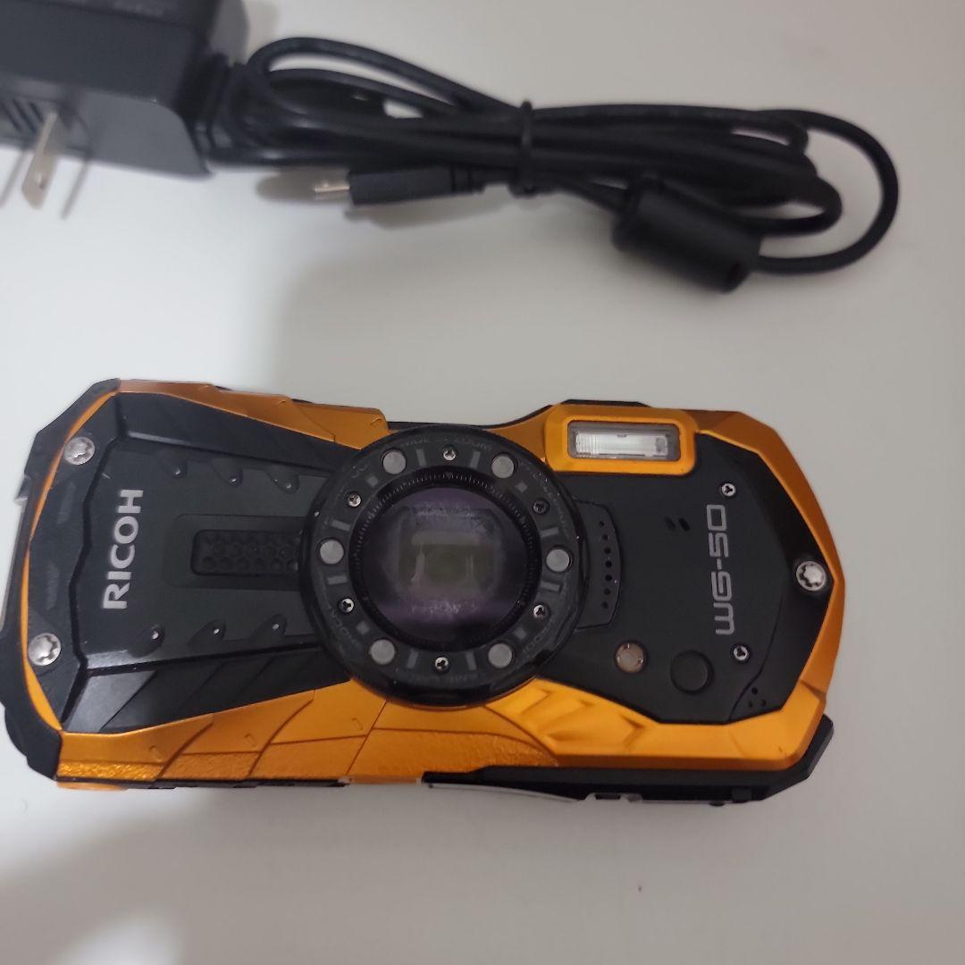 RICOH WG-50 オレンジ 防水デジタルカメラ　予備バッテリー
