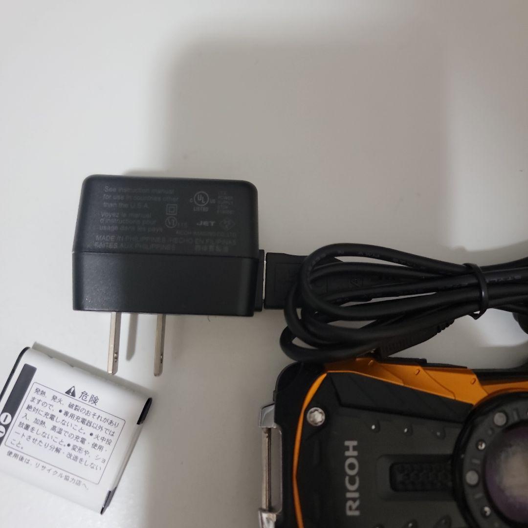 RICOH WG-50 オレンジ 防水デジタルカメラ　予備バッテリー