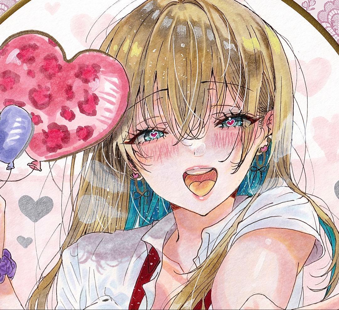 T*様 手描きイラスト アナログ オリジナルイラスト 色紙 一点物 コピック 原