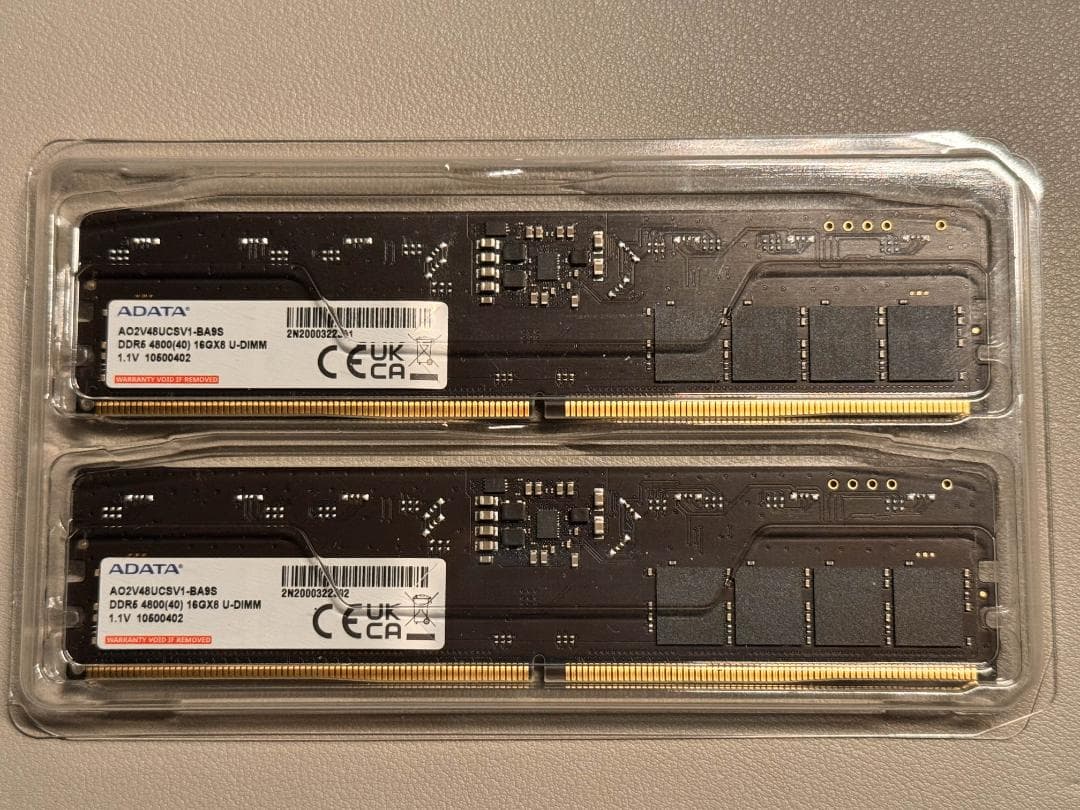 ADATA DDR5-4800 16GBx2 (合計32GB) メモリ