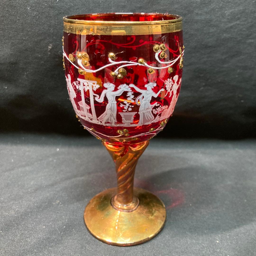 《ベネチアンガラス》ワイングラス イタリア製 金彩グラス