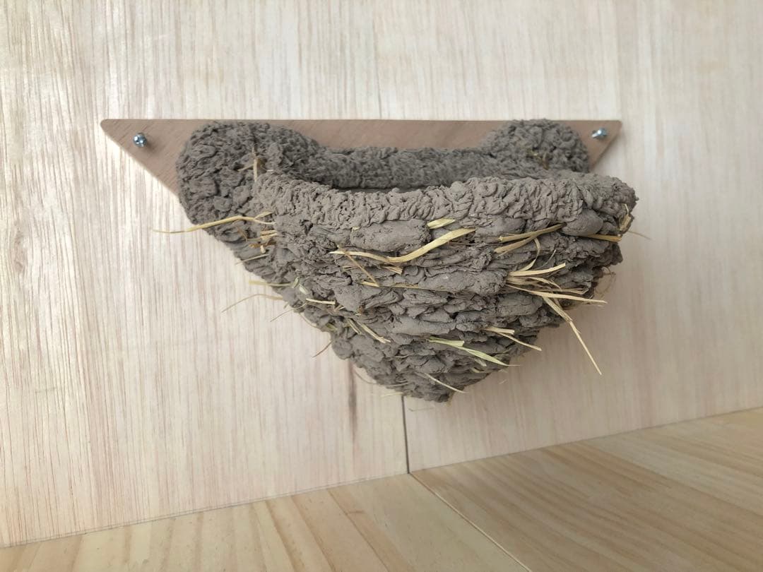 ツバメの人工巣　壁付け用タイプ板貼り付き　新品・未使用品　　g3