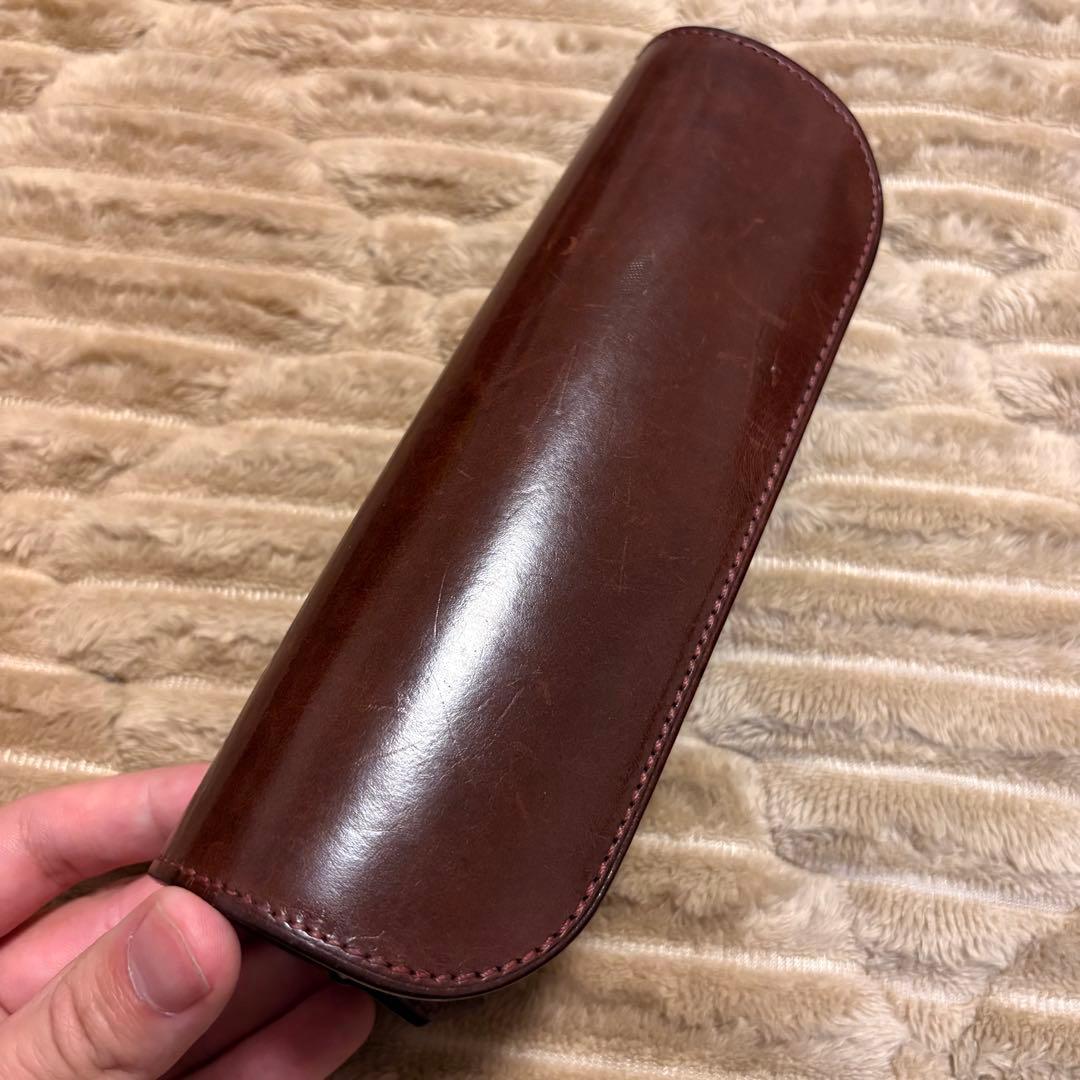 デブペンケース チョコ　ルボナー　ブッテーロレザー　箱あり
